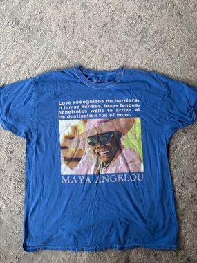 Maya Graphic Tee - Blue with Multicolor Print